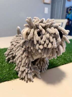 Plush Chenille Moppy Dog Toy — Light Gray